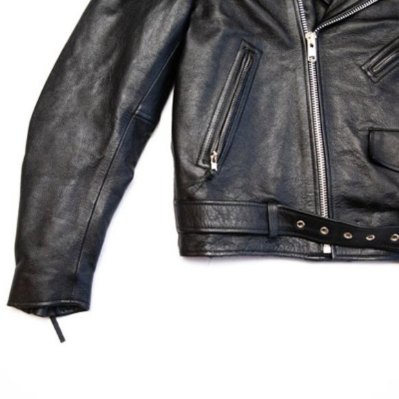 PATRICK CHURCH Biker Leather Jacket - Picture 10 of 14